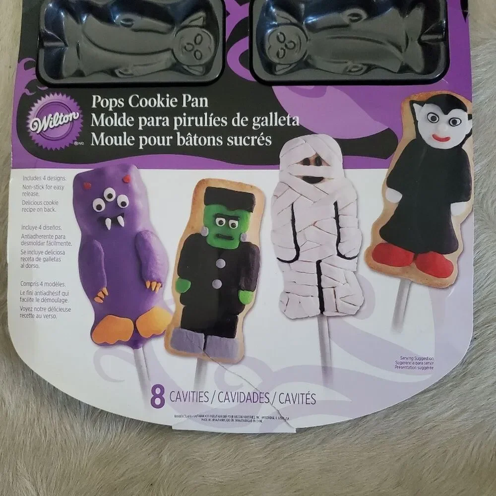 NEW Wilton Halloween Cookie Pan 8 Cavity Nonstick Aluminum Monster Bakeware